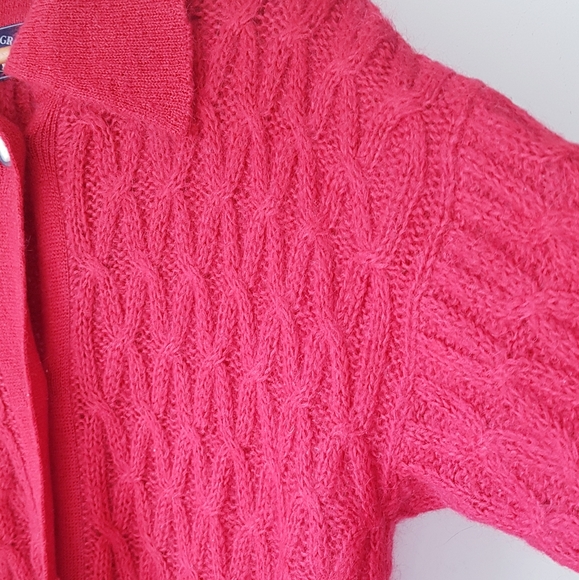 WOODS & GRAY Red Mohair Blend Knitted Long Cardigan - Picture 4 of 10